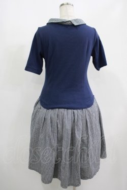 画像3: an another angelus / チェック衿トップス+スカート Free ネイビー H-25-08-06-014-CA-OP-NS-ZH
