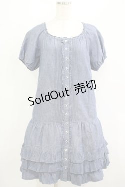 画像1: PINK HOUSE / ピンタックダンガリーワンピース Free ブルー H-25-08-06-018-LO-OP-NS-ZH