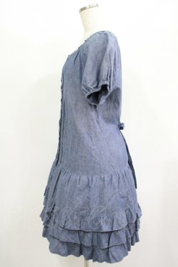 画像2: PINK HOUSE / ピンタックダンガリーワンピース Free ブルー H-25-08-06-018-LO-OP-NS-ZH