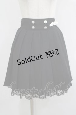 画像1: Jamie エーエヌケー / 裾レースプリーツスカート M ブラック H-25-08-06-020-LO-SK-NS-ZH