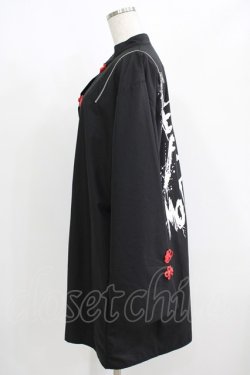 画像2: REFLEM / ショルダーZIPチャイナシャツ  黒×赤 H-25-08-07-031-PU-BL-KB-ZH