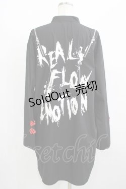 画像3: REFLEM / ショルダーZIPチャイナシャツ  黒×赤 H-25-08-07-031-PU-BL-KB-ZH