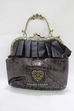 画像3: ATELIER PIERROT / ディズニー『Alice in wonderland』がま口バッグ  ブラック H-25-08-07-034-EL-BG-KB-ZH