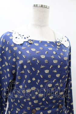 画像4: Jane Marple / Tumbling Diceのグースカラードレス - 紺 H-25-08-07-1036-JM-OP-KB-ZH