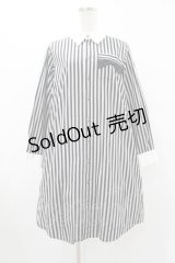 ネバアランド / リボンシャツワンピース  灰×黒 H-25-08-07-1040-LO-OP-KB-ZH