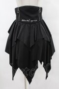 NieR Clothing / ハイウエストイレギュラースカート  黒 H-25-08-07-1043-PU-SK-KB-ZH
