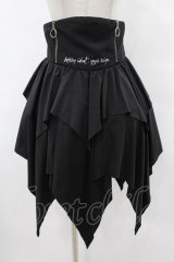 NieR Clothing / ハイウエストイレギュラースカート  黒 H-25-08-07-1043-PU-SK-KB-ZH