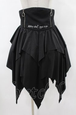 画像1: NieR Clothing / ハイウエストイレギュラースカート  黒 H-25-08-07-1043-PU-SK-KB-ZH