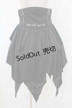 画像1: NieR Clothing / ハイウエストイレギュラースカート  黒 H-25-08-07-1043-PU-SK-KB-ZH