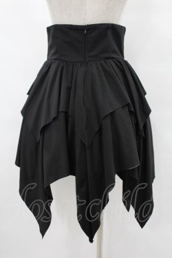 画像2: NieR Clothing / ハイウエストイレギュラースカート  黒 H-25-08-07-1043-PU-SK-KB-ZH