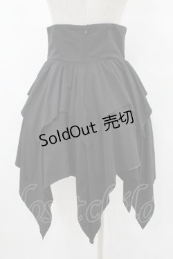 画像2: NieR Clothing / ハイウエストイレギュラースカート  黒 H-25-08-07-1043-PU-SK-KB-ZH