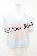 MILK / アーガイルミニベスト  サックスベース H-25-08-07-1047-ML-TO-KB-ZH