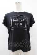 MILK / パルファムTee  ブラック H-25-08-07-1050-ML-TO-KB-ZH