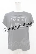 MILK / パルファムTee  ブラック H-25-08-07-1050-ML-TO-KB-ZH