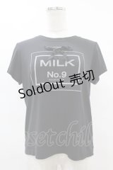 MILK / パルファムTee  ブラック H-25-08-07-1050-ML-TO-KB-ZH