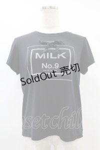 MILK / パルファムTee  ブラック H-25-08-07-1050-ML-TO-KB-ZH