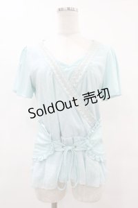 Rozen Kavalier / ドビードットレイヤード風トップス  サックス H-25-08-07-1052-OO-TO-KB-ZH