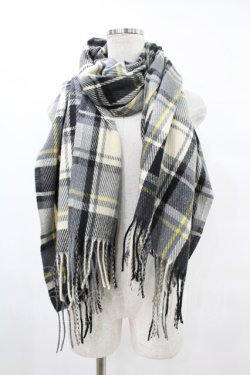 画像1: NieR Clothing / チェックストール  グレー H-25-08-07-1017-PU-ZA-KB-ZH