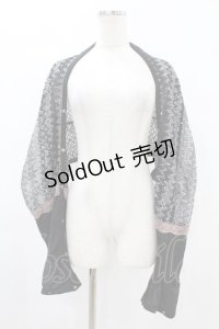 Rozen Kavalier / 異素材切替ケープストール  黒 H-25-08-07-1020-OO-ZA-KB-ZH