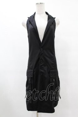画像1: BPN FOR MEN / ホルターロングベスト  黒 H-25-08-07-1030-GO-TO-KB-ZH