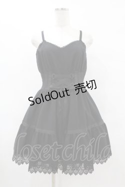 画像1: MIHO MATSUDA / 裾レースレースアップワンピース  黒 H-25-08-07-1031-GO-OP-KB-ZH