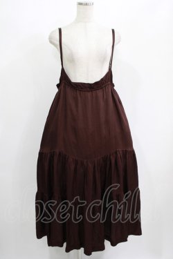 画像1: Jane Marple Dans Le Salon / ヴィンテージツイルストラップスカート  chocolate H-25-08-07-012-JM-SK-KB-ZH