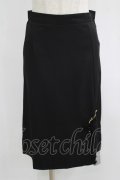 MARBLE / ブローチ付スカート  黒 H-25-08-07-018-GO-SK-KB-ZH