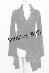 Qutie Frash / 着物カーデ  黒×紫 H-25-08-07-027-QU-TO-KB-ZH