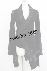 Qutie Frash / 着物カーデ  黒×紫 H-25-08-07-027-QU-TO-KB-ZH