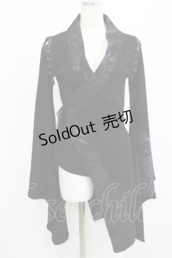 画像1: Qutie Frash / 着物カーデ  黒×紫 H-25-08-07-027-QU-TO-KB-ZH