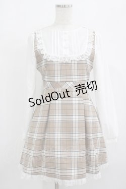 画像1: evelyn / ハートボタンチェックミニワンピース Free ベージュ H-25-08-08-025-LO-OP-NS-ZH