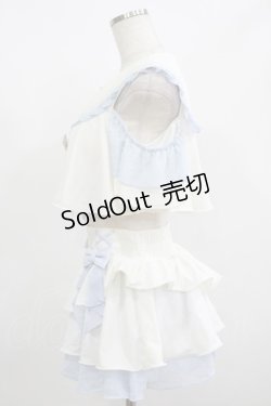 画像2: To Alice / セーラーフリルビキニ M オフ/サックス H-25-08-08-035-LO-OP-NS-ZH