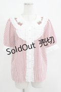 Amavel / Strawberry Farmフリルブラウス Free レッド H-25-08-08-043-CA-BL-NS-ZH