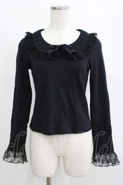 画像1: BABY,THE STARS SHINE BRIGHT / Flora Lace Ribbonプルオーバー Free ブラック H-25-08-08-045-BA-TO-NS-ZH