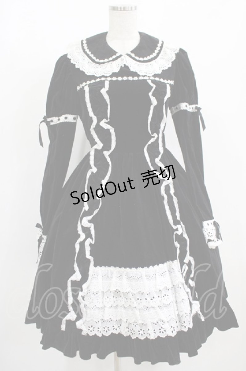画像1: Angelic Pretty / 別珍ワンピース Free ブラック H-25-08-08-005-AP-OP-NS-ZH (1)