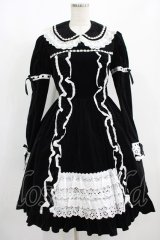 Angelic Pretty / 別珍ワンピース Free ブラック H-25-08-08-005-AP-OP-NS-ZH