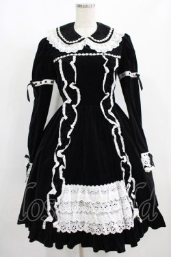 画像1: Angelic Pretty / 別珍ワンピース Free ブラック H-25-08-08-005-AP-OP-NS-ZH