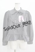 FLC / MINA*ペプラムブラウス L グレー H-25-08-08-047-LO-BL-NS-ZH
