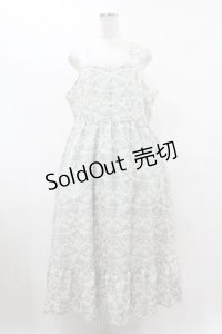m petit by misako / NINA’Sコラボジャンパースカート 4L オフ/ブルー H-25-08-08-1032-LO-OP-NS-ZH