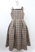 m petit by misako / AMCHKスクエアネックジャンパースカート 3L ブラウン H-25-08-08-1035-LO-OP-NS-ZH