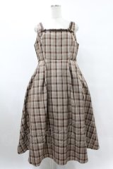 m petit by misako / AMCHKスクエアネックジャンパースカート 3L ブラウン H-25-08-08-1035-LO-OP-NS-ZH