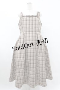 m petit by misako / AMCHKスクエアネックジャンパースカート 3L ブラウン H-25-08-08-1035-LO-OP-NS-ZH