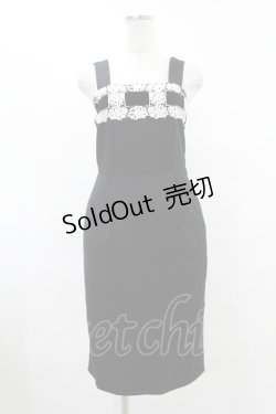 画像1: an another angelus / ビッグはしごレースワンピース Free ブラック H-25-08-08-1037-CA-OP-NS-ZH