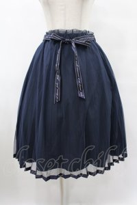 Fi.n.t / ロゴリボン付きプリーツチュールスカート Free NAVY H-25-08-08-1039-CA-SK-NS-ZH