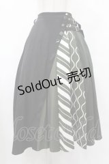 Favorite / ちょっぴりビターな大人チョコ*ボンボンショコラのロングスカート M〜L ブラック/グリーン H-25-08-08-1040-LO-SK-NS-ZH