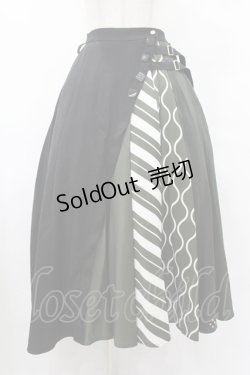 画像1: Favorite / ちょっぴりビターな大人チョコ*ボンボンショコラのロングスカート M〜L ブラック/グリーン H-25-08-08-1040-LO-SK-NS-ZH