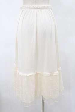 画像2: axes femme / 繊細レースミディ丈ペチスカート M オフ H-25-08-08-1042-AX-SK-NS-ZH