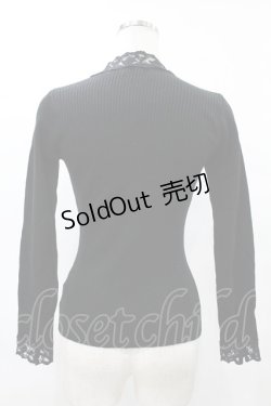 画像2: F&A / レースボウタイリブニットプルオーバー Free BLACK H-25-08-08-1046-LO-TO-NS-ZH