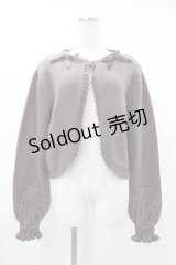 m petit by misako / リボンニットボレロ LL チャコール H-25-08-08-1049-LO-TO-NS-ZH