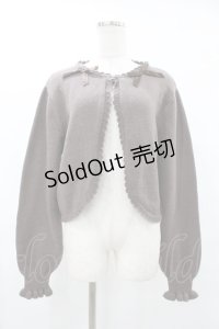 m petit by misako / リボンニットボレロ LL チャコール H-25-08-08-1049-LO-TO-NS-ZH